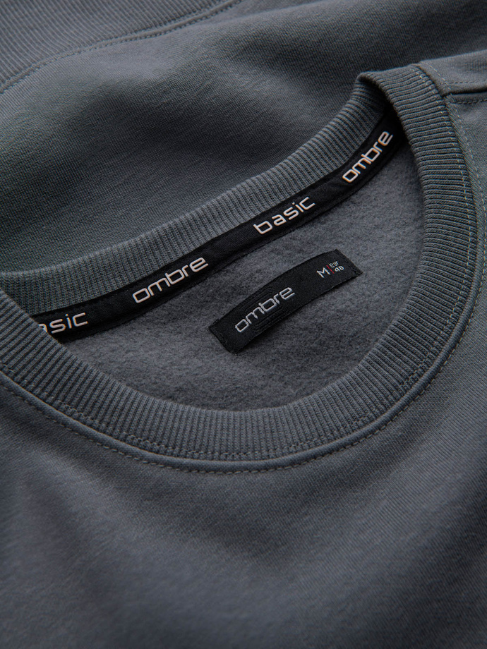 Nierozpinana męska dresowa bluza BASIC – grafitowa V11 OM-SSBN-0159