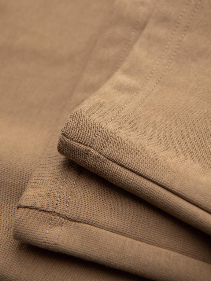 Men's sweatpants with unlined leg - brown V2 OM-PABS-0206