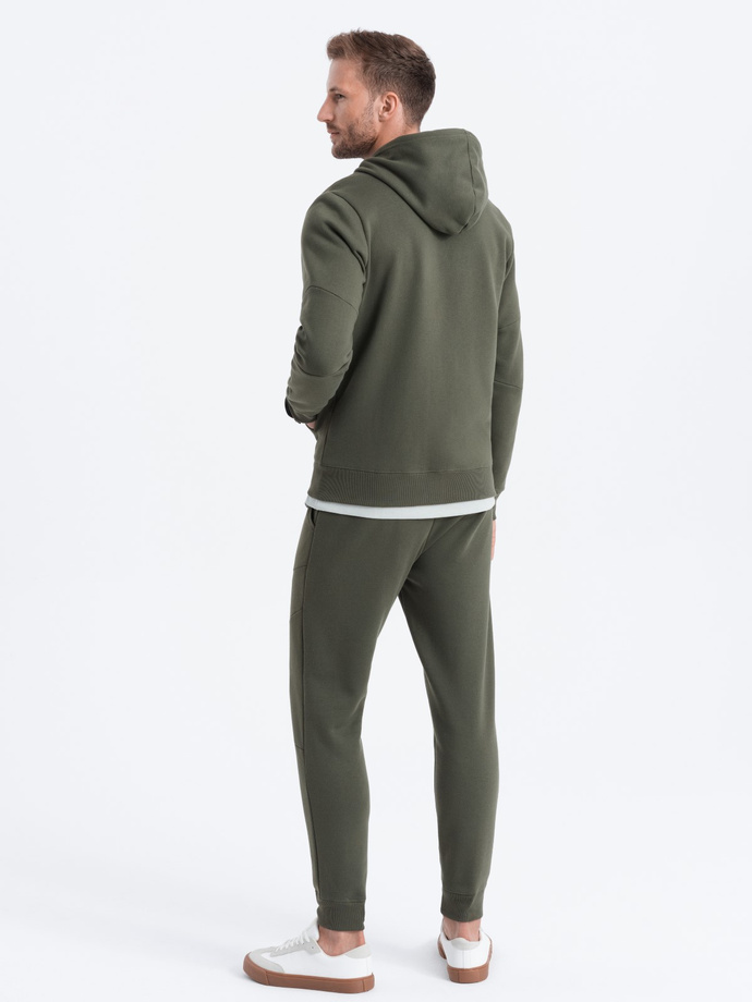 Men's sweatshirt set unbuttoned sweatshirt + pants - olive V2 Z63