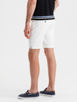 Men's denim classic shorts with rolled up leg - white V1 OM-SRDS-0162