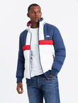 Men's colorful retro sports jacket - blue and white V1 OM-JALP-0175