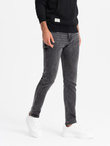 Dopasowane jeansowe męskie spodnie SLIM FIT z elastanem – grafitowe V3 OM-PADP-0214