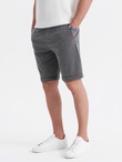 Men's structured knit elastic waistband short shorts - graphite V3 OM-SRCS-0177