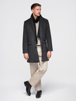 Unbuttoned men's wool blend coat - graphite V2 OM-COWC-0121