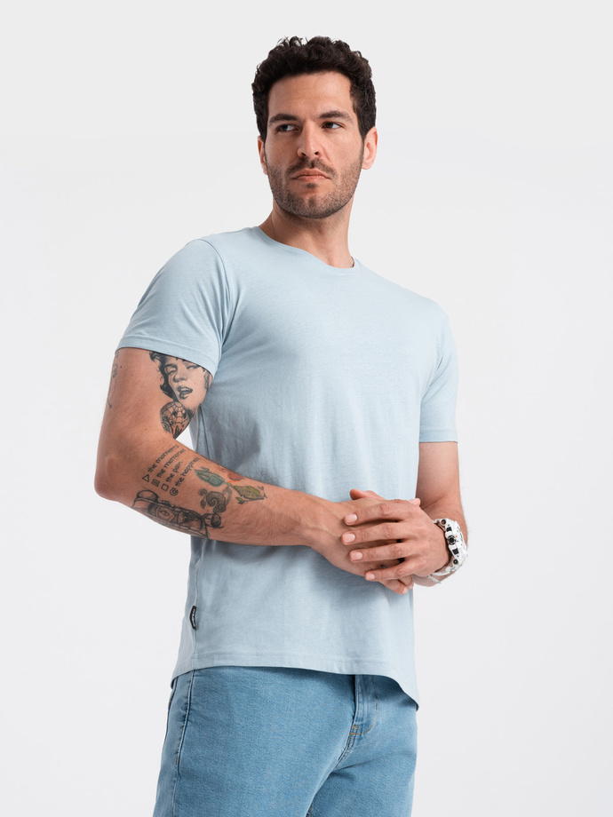 BASIC men's classic cotton T-shirt - light blue V19 OM-TSBS-0146