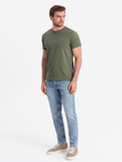 BASIC men's classic cotton T-shirt - khaki V6 OM-TSBS-0146