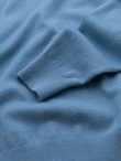Classic men's sweater with round neckline - light blue V10 OM-SWBS-0106