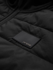 Men's lightweight jacket of combined materials with hood and decorative quilting - black V5 OM-JANP-0160 