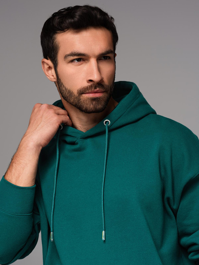 Unisex sweatshirt with pockets and hood - dark green V17 OU-SNBC-0105