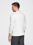 Men's polo sweater with embroidery on chest - white V2 OM-POLS-0140