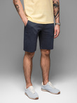 Casualowe męskie szorty SLIM FIT z dzianiny żakardowej – granatowe V1 OM-SRCS-0168