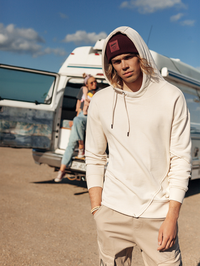 Men's hooded sweatshirt - white B1187