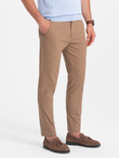 Men's SLIM FIT chino pants - light brown V2 OM-PACP-0186