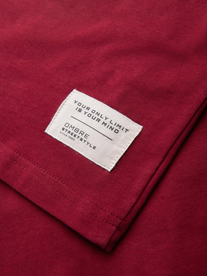 LOOSE FIT men's t-shirt with pocket - red V3 OM-TSCT-0171 