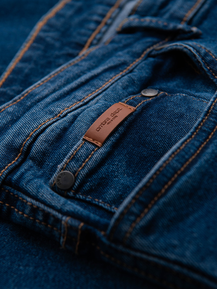 Men's denim JOGGERS pants with classic bandage - blue V2 OM-PADJ-0265