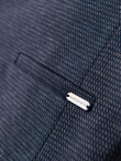 Fitted elegant men's structured knit vest - navy blue V1 OM-BLZV-0147