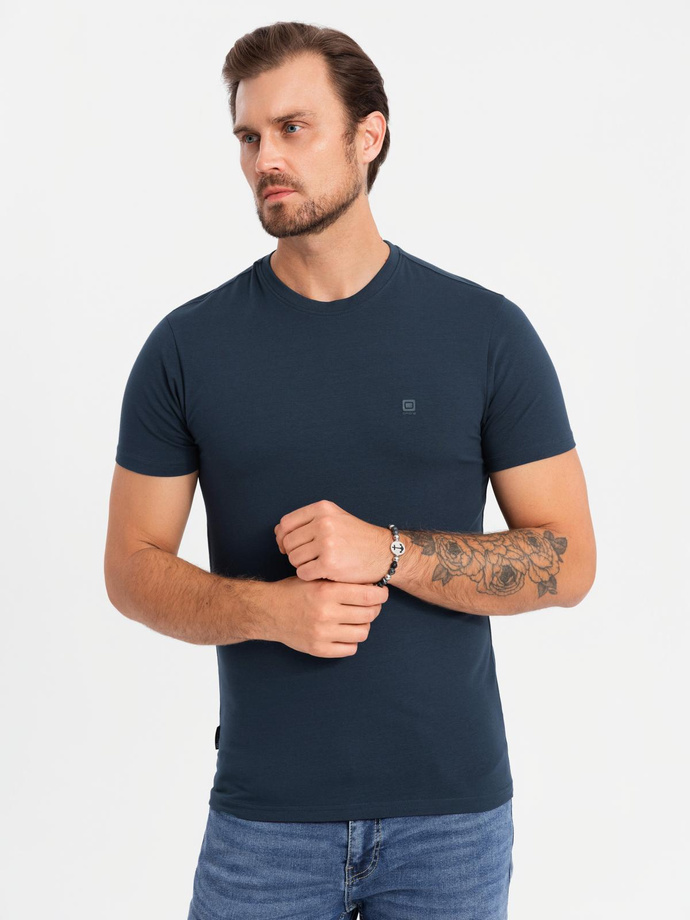 Zestaw męskich t-shirtów z okrągłym dekoltem – biały/granatowy/czarny V2 Z102
