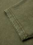 Men's t-shirt with wash effect and buttons at neckline - olive V4 OM-TSWT-0150