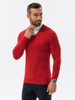 Sweter męski z białym kołnierzykiem - czerwony V4 E120