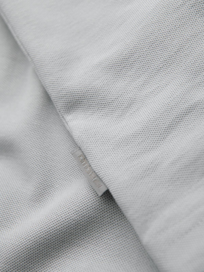 Men's T-shirt with contrasting inserts and crew neckline - light grey V4 OM-TSCT-0198