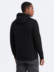 Men's non-stretch hoodie - black V1 OM-SSBN-0120