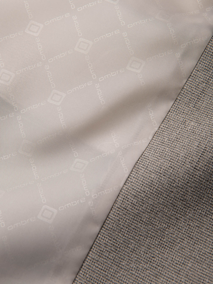 Men's elegant blazer with decorative buttons on cuffs - beige V3 OM-BLZB-0114