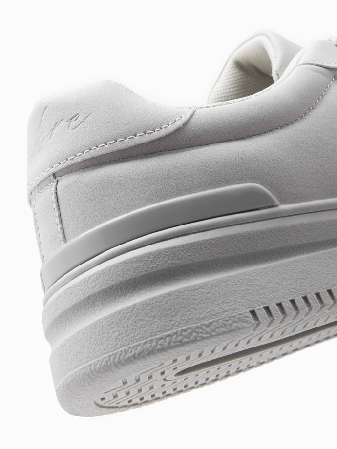 Men's uniform casual shoes in eco nubuck - light grey V2 OM-FOCS-0151