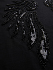 Men's cotton T-shirt with sequin wing motif on back - black V1 OM-TSCT-0289