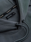 Bluza męska dresowa kangurka z kapturem BASIC – grafitowa V11 OM-SSBN-0161