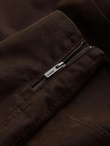 Men's retro biker jacket with stand-up collar - brown V1 OM-JAFL-0197