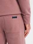 Komplet męski dresowy BASIC bluza kangurka + joggery – ciemnoróżowy V4