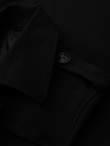 Elegancki płaszcz męski trencz SLIM FIT z paskiem – czarny V2 OM-COSC-0126