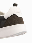 Oldschoolowe sneakersy męskie na grubej podeszwie – ciemnobrązowe V3 OM-FOSL-0170
