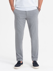 Eleganckie męskie spodnie chino SLIM FIT - jasnoszare V1 OM-PACP-0191
