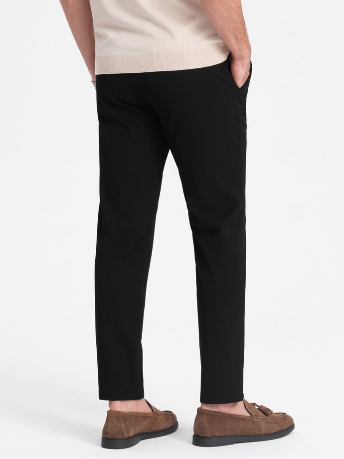 Men's smart chino pants SLIM FIT - black V4 OM-PACP-0191