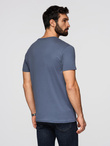 BASIC men's classic cotton T-shirt - blue denim V7 OM-TSBS-0236