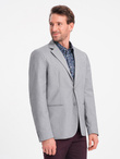 Classic men's jacket with pillowcase pocket - grey V1 OM-BLZB-0115