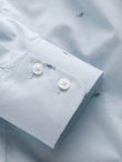 Classic men's cotton SLIM FIT shirt in fishnet - blue V4 OM-SHCS-0156