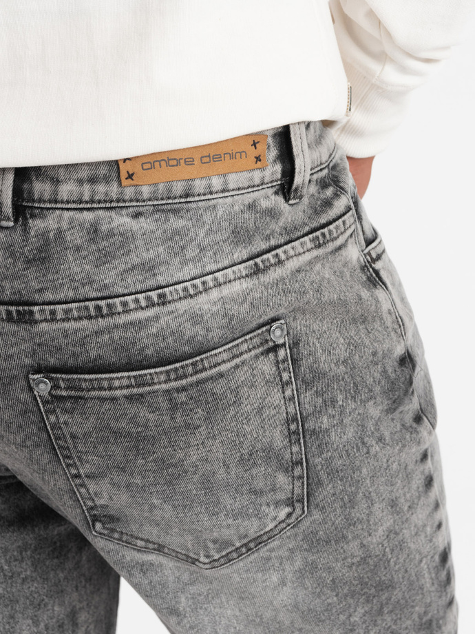 Men's denim pants STRAIGHT LEG - gray V4 OM-PADP-0133
