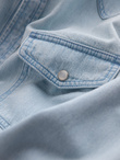 Men's denim snap shirt with pockets - light blue V1 OM-SHDS-0115