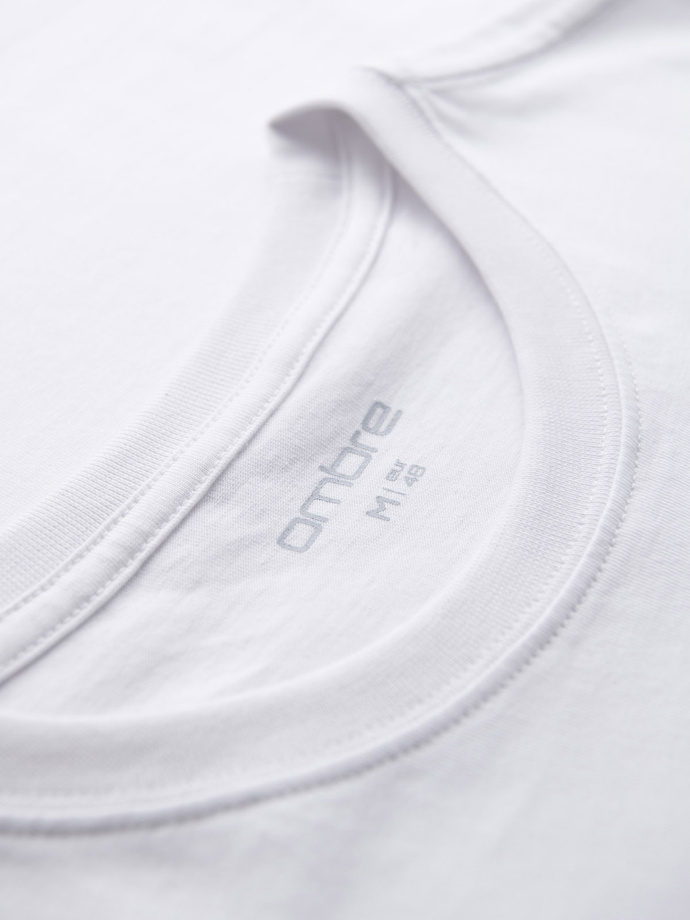 Men's REGULAR cut printed knit shirt - white V1 OM-TSPT-0231