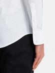Men's cotton micro pattern REGULAR FIT shirt - white V1 OM-SHCS-0152