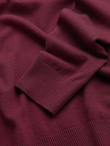 Sweter klasyczny męski z wiskozą BASIC z okrągłym dekoltem – bordowy V11 OM-SWBS-0106