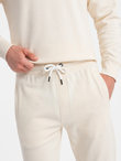 Męski dresowy komplet bluza + spodnie – kremowy V11 Z78