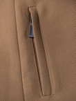 Men's coat with asymmetrical fastening and high collar - light brown V4 OM-COWC-0120