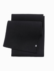 Men's monochromatic ribbed knit scarf - black V1 OM-ACSF-0119