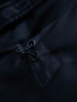 Men's quilted jacket with combined materials and hood - navy blue V3 OM-JALJ-0266