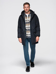 Classic long men's parka jacket - black V6 OM-JAPJ-0313