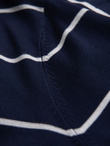 Męski longsleeve polo w poziome paski z wiskozą – granatowo-biały V1 OM-POLS-0146