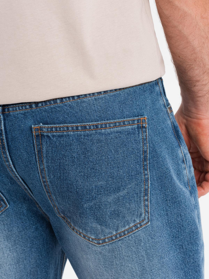 Men's short denim shorts with rips and holes - blue V3 OM-SRDS-0157